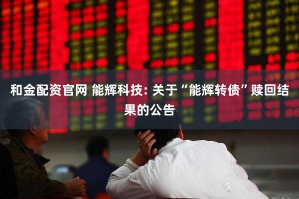 和金配资官网 能辉科技: 关于“能辉转债”赎回结果的公告
